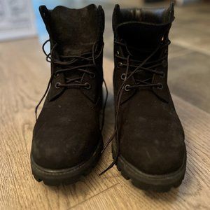 Men's Black Leather Ankle Boots Size 9.5